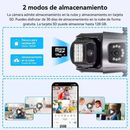 Cámara de Seguridad WiFi Doble Lente con Detección Humana y Seguimiento Automático